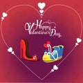 Valentine`s day background with two love character.